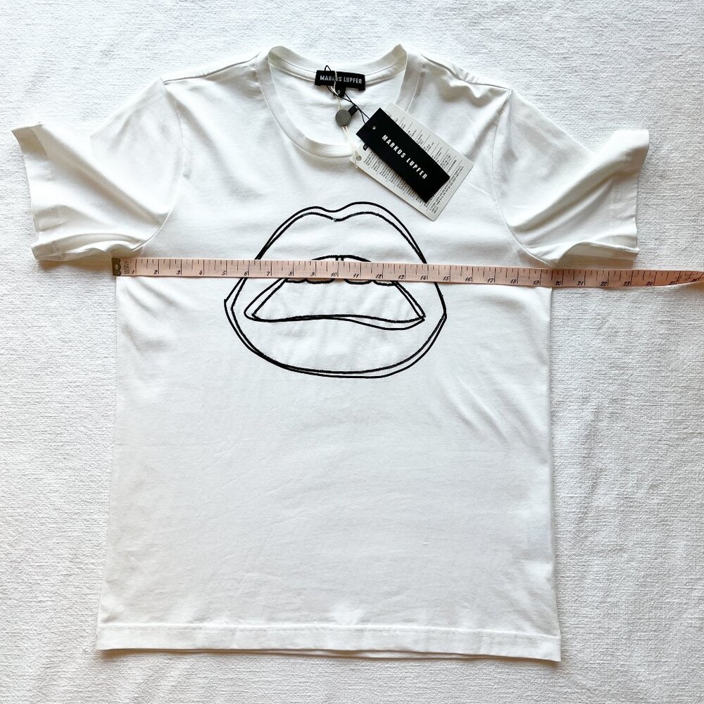 Markus Lupfer Alex T-shirt with Sequins in White Organic Cotton, Small, NWT - Picture 3 of 11